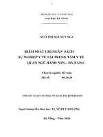 Kiểm soát chi ngân sách sự nghiệp y tế tại trung tâm y tế quận ngũ hành sơn   đà nẵng 