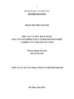 Nhu cầu và mức độ sử dụng báo cáo tài chính cung cấp bởi doanh nghiệp   nghiên cứu ở địa bàn đà nẵng 