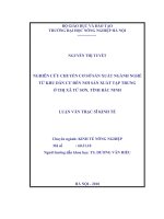 Luận văn nghiên cứu chuyển cơ sở sản xuất ngành nghề từ khu dân cư đến nơi sản xuất tập trung ở thị xã từ sơn bắc ninh 