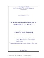 Sử dụng cán bộ quản lý trong doanh nghiệp nhỏ và vừa ở nghệ an 