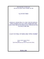 Đánh giá ảnh hưởng của việc chuyển đổi đất nông nghiệp sang đất công nghiệp đến đời sống nông hộ huyện bình giang, tỉnh hải dương giai đoạn 2005 2009 
