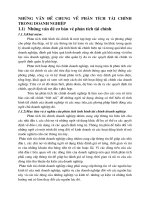 NHỮNG VẤN ĐỀ CHUNG VỀ PHÂN TÍCH TÀI CHÍNH TRONG DOANH NGHIỆP