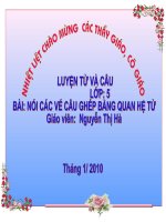 nối các vế câu ghép bằng quan hệ từ