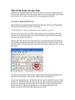 Bài giảng một số thủ thuật cho máy tính