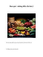 Rau quả : những điều cần lưu ý