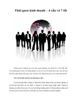 Thói quen kinh doanh – 4 xấu và 7 tốt