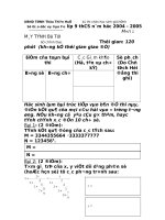 DE+DA 9 MAY TINH THUA THIEN HUE 2004-2005