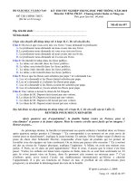 Đề thi chính thức kỳ thi tốt nghiệp THPT 2010 môn tiếng Pháp - Chương trình chuẩn và nâng cao (Mã đề thi 497)