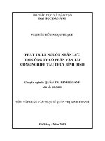 Phát triển nguồn nhân lực tại công ty cổ phần vận tải công nghiệp tàu thủy bình định 