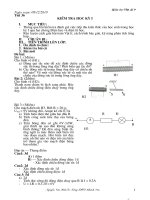 Đề và đáp án kiểm tra học kì I