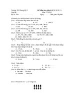 ĐỀ KIỂM TRA CUÔI KI I, TOÁN LỚP 3