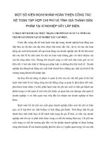 MỘT SỐ KIẾN NGHỊ NHẰM HOÀN THIỆN CÔNG TÁC KẾ TOÁN TẬP HỢP CHI PHÍ VÀ TÍNH GIÁ THÀNH SẢN PHẨM TẠI XÍ NGHIỆP XÂY LẮP ĐIỆN