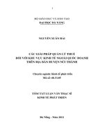 Các giải pháp quản lý thuế đối với khu vực kinh tế ngoài quốc doanh trên địa bàn huyện núi thành 