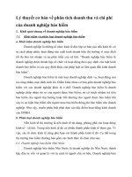 Lý thuyết cơ bản về phân tích doanh thu và chi phí của doanh nghiệp bảo hiểm