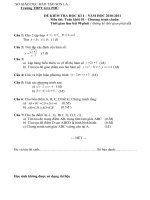 Đề thi + đáp án toán học kỳ I khối 10 năm 2010-2011