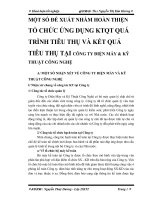 MỘT SỐ ĐỀ XUẤT NHẰM HOÀN THIỆN TỔ CHỨC ỨNG DỤNG KTQT QUÁ TRÌNH TIÊU THỤ VÀ KẾT QUẢ TIÊU THỤ TẠI CÔNG TY ĐIỆN MÁY