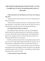 MỘT SỐ KIẾN NGHỊ NHẰM ĐẨY MẠNH TỔ CHỨC VÀ NÂNG CAO HIỆU QUẢ SỬ DỤNG VỐN KINH DOANH Ở CÔNG TY  TRẦN HIẾU