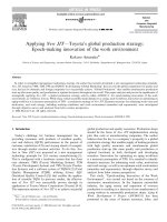 applying new JIT—Toyota’s global production strategy 