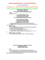 Bài soạn Dê thi HSD cap tinh có dap an hot+