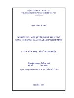 Luận văn nghiên cứu một số yếu tố kỹ thuật để nâng cao năng suất, chất lượng rau mầm 