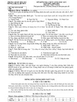 De thi kyi + Dap an van 8