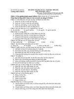 ĐỀ KIỂM TRA HỌC KỲ II – NĂM HỌC 2009-2010 MÔN SINH HỌC LỚP 11