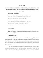 PHÁT TRIỂN GIÁO DỤC MẦM NON GIAI ĐOẠN 2006 - 2015