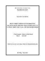 Hoàn thiện chính sách marketing tại ngân hàng thương mại cổ phần đầu tư và phát triển việt nam   chi nhánh bình định 
