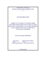 Nghiên cứu tác động của chương trình giảm thiểu rủi ro thuốc bảo vệ thực vật đến nhận thức và hành động của cán bộ cộng đồng cấp xã trong sản xuất rau 