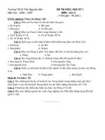 Đề KSCL Địa 8 HK I (2006-2007)