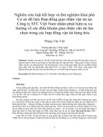 Nghiên cứu luật kết hợp và thử nghiệm khai phá  Cơ sở dữ liệu Hợp đông giao nhận vận tải tại  Công ty STC Việt Nam nhằm phát hiện ra xu  hƣớng về các điều khoản giao nhận vận tải lựa  chọn trong các hợp đồng vận tải hàng hóa