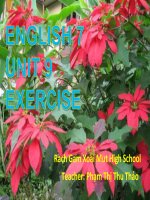 Bài giảng E 7 UNIT9  EXERCISE