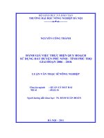Luận văn đánh giá việc thực hiện quy hoạch sử dụng đất huyện phù ninh   tỉnh phú thọ giai đoạn 2006   2010 