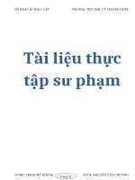 Tài liệu thực tập sư phạm : SỔ NHẬT KÍ THỰC TẬP