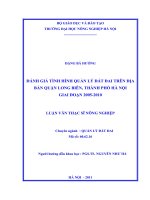 Luận văn đánh giá tình hình quản lý đất đai trên địa bàn quận long biên, thành phố hà nội giai đoạn 2005   2010 