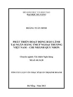 Phát triển hoạt động bảo lãnh tại ngân hàng TMCP ngoại thương việt nam   chi nhánh quy nhơn 