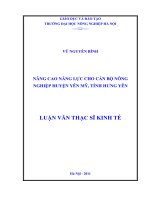 Luận văn nâng cao năng lực cho cán bộ nông nghiệp huyện yên mỹ, tỉnh hưng yên 