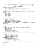 BỘ TRẮC NGHIỆM SINH 9