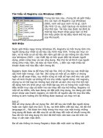 Tìm hiểu về Registry của Windows 2003