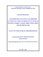 Luận văn giải pháp đào tạo nâng cao trình độ vả năng lực cho cán bộ quản lý cơ quan sở nông nghiệp và phát triển nông thôn thành phố hà nội 