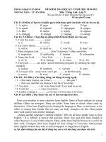 Đề kiểm tra học kỳ I năm học 2010-2011 môn Tiếng Anh lớp 9