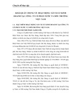 KHÁI QUÁT CHUNG VỀ  HOẠT ĐỘNG  SẢN XUẤT KINH DOANH TẠI  CÔNG  TY CỔ PHẦN NƯỚC VÀ MÔI  TRƯỜNG VIỆT  NAM