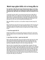 Mười mẹo giảm thiểu rủi ro trong đầu tư