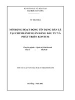 Mở rộng hoạt động tín dụng bán lẻ tại chi nhánh ngân hàng đầu tư và phát triển kon tum 