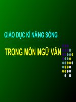 Bài giảng Giáo dục kĩ năng sống trong môn Ngữ văn
