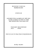 Giải pháp nâng cao động lực thúc đẩy người lao động tại công ty TNHH một thành viên cao su kon tum 