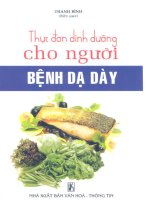 Thực đơn dinh dưỡng cho người bệnh dạ dày
