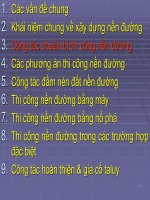 công tác chuẩn bị thi công nền đường