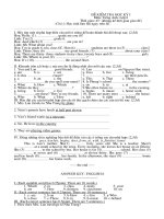 Đề mẫu thi HKI Anh 6 số 3