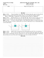 Đề Vật lí 8 2010-2011